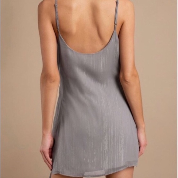 Tobi chiffon silver wrap dress size xs - Picture 2 of 7